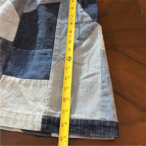 Sea New York Blue Patchwork Denim Mini Skirt – Elastic Waist Size M NWOT - Picture 6 of 7
